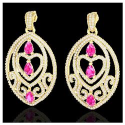 4.19 ctw Morganite & Diamond Earrings 14K White Gold