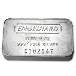 10 oz Silver Bar - Engelhard (Wide-Struck\, Frosted Back)