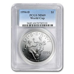 1994-D World Cup $1 Silver Commem MS-69 PCGS