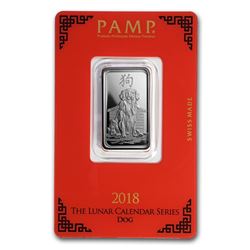 10 gram Silver Bar - PAMP Suisse (Year of the Dog)