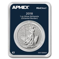 2018 GB 1 oz Silver Britannia Oriental Border (MintDirect®)