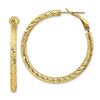 Image 1 : 10k Yellow Gold Round Omega Back Hoop Earrings - 30 mm