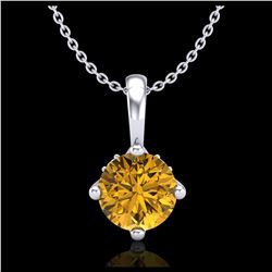 1.75 ctw Aquamarine & VS/SI Diamond Necklace Halo 18K White Gold