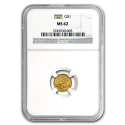 $1 Indian Head Gold Type 3 MS-62 NGC/PCGS