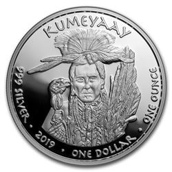 2019 1 oz Silver State Dollars California Grizzly Bear