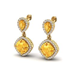 7.98 ctw Genuine Green Amethyst & White Topaz .925 Sterling Silver Ring