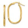 Image 1 : 14k Yellow Gold Small Textured Oval Hoop Earrings - 2x2 mm