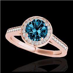 2 ctw H-SI/I Diamond Solitaire Halo Ring 10K Rose Gold