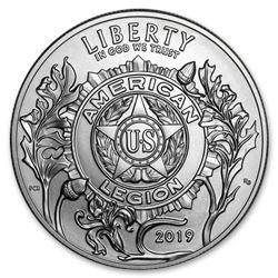 2019-P American Legion $1 Silver BU (Box & COA)