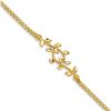 Image 1 : 14k Yellow Gold Polished Leaf Bracelet - 7 in.