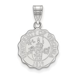 Sterling Silver University of Virginia Medium Crest Pendant