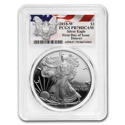 2018-W Proof Silver American Eagle PR-70 PCGS (First Day)