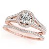 1.21 ctw VS/SI Diamond 2pc Wedding Set Halo 14K White Gold