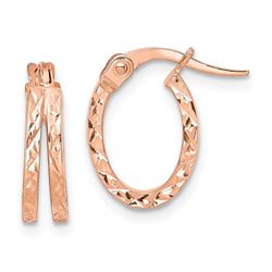 14k Rose Gold Hoop Earrings - 27 mm