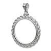 14K White Gold Screw-Top Rope Polished Coin Bezel - 27 mm