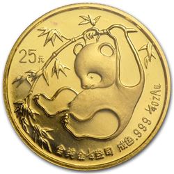 1985 China 1/4 oz Gold Panda BU (Sealed)