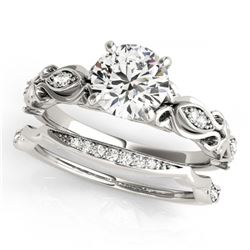 1.13 ctw VS/SI Diamond Art Deco Ring 18K White Gold