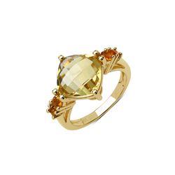 14K Yellow Gold Plated 1.20 ctw Genuine Black Diamond and White Diamond .925 Sterling Silver Ring