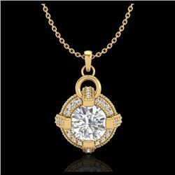 2.35 ctw SI Fancy Blue Diamond Halo Ring 10K Rose Gold