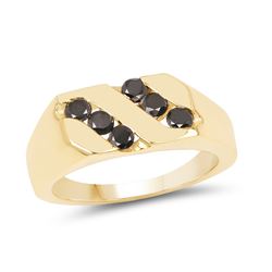 2.94 ctw Genuine Citrine & Black Spinel .925 Sterling Silver Pendant