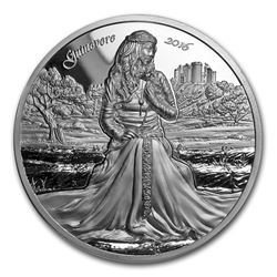 2016 Cook Islands 2 oz Silver Ultra High Relief Lady Guinevere