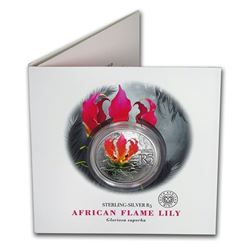 2019 South Africa 1 oz Silver Flowers and Birds: Flame Lily