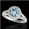 1.65 ctw SI Fancy Blue Diamond Halo Ring 10K Rose Gold