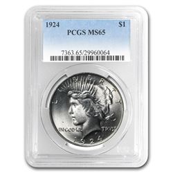 1924 Peace Dollar MS-65 PCGS