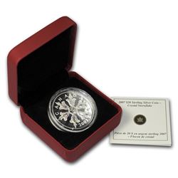 2007 Canada 1 oz Silver $20 Crystal Snowflake (Iridescent\, w/Box)