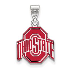 Sterling Silver Ohio State University Medium Enamel Pendant