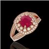 1.45 ctw SI/I Fancy Intense Yellow Diamond 3 Stone Ring 10K Rose Gold