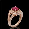 Image 2 : 1.45 ctw SI/I Fancy Intense Yellow Diamond 3 Stone Ring 10K Rose Gold