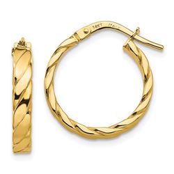 14k Patterned Hoop Earrings