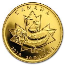 2018 Canada 1/10 oz Proof Gold $20 Symbols of the North