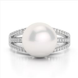 4.72 ctw Genuine Emerald and White Diamond .925 Sterling Silver Ring