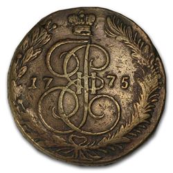 1763-1796 Russia Copper 5 Kopek Catherine the Great VF/EF