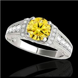 2.05 ctw VS Black Diamond Solitaire Halo Ring 10K White Gold