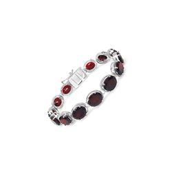 3.84 ctw Genuine Garnet .925 Sterling Silver Ring