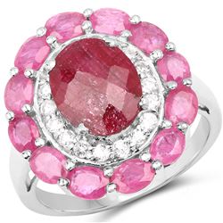 2.21 ctw Genuine Multi Tourmaline and White Zircon .925 Sterling Silver Ring