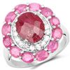 Image 1 : 2.21 ctw Genuine Multi Tourmaline and White Zircon .925 Sterling Silver Ring