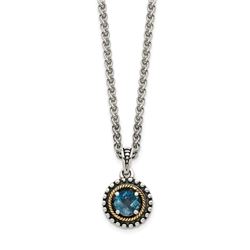Sterling Silver London Blue Topaz Necklace - 18 in.