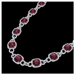 65 ctw Pink Tourmaline & Diamond Bracelet 14K White Gold