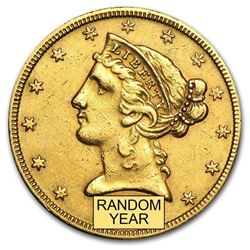 $5 Liberty Gold Half Eagle (Cleaned)