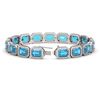 Image 2 : 21.22 ctw Turquoise & Diamond Bracelet 14K Yellow Gold