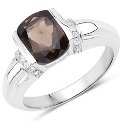 0.70 ctw Genuine Black Sapphire .925 Sterling Silver Ring