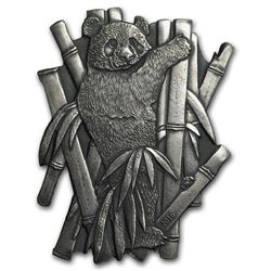 2016 Burkina Faso 1 oz Silver Giant Panda Cut-Out