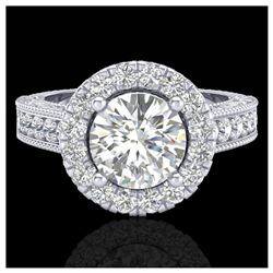 5.50 ctw Garnet & VS/SI Diamond Halo Earrings 14K Rose Gold