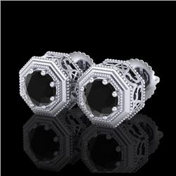 1.11 ctw VS Black Diamond Solitaire Ring 10K White & Rose Gold