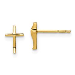 14k Cross Post Earrings - 23 mm