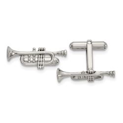 Stainless Steel Polished Trumpet Cuff Links
